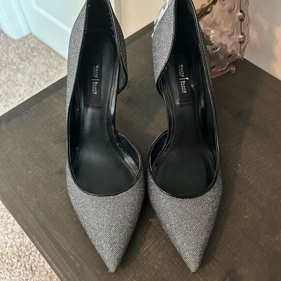 EUC WHBM Silver and black glitter pumps(size 9) - Picture 2 of 8
